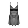 Chemeris babydoll et String - Noire