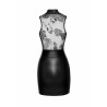 F241 Short dress with powerwetlook skirt and tulle top