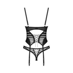 Lune Bellis corset et string - Noirs