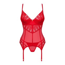 Ingridia corset et string - Rouge