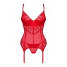 Ingridia corset et string - Rouge