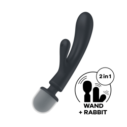 Triple lover Rabbit et Wand Satisfyer - Noir