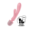 Triple lover Rabbit et Wand Satisfyer - Rose