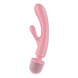 Triple lover Rabbit et Wand Satisfyer - Rose