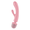 Triple lover Rabbit et Wand Satisfyer - Rose