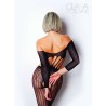 Le numéro 5 bodystocking Clara Morgane - Noir