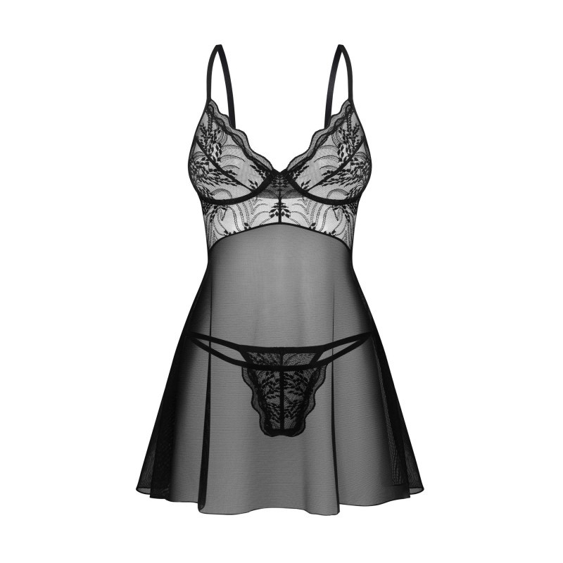 Perisia babydoll et string - Noirs